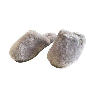 Fireside by Dearfoam Women’s Shelly Scuff Slippers Beach Grey Size 7 NIB